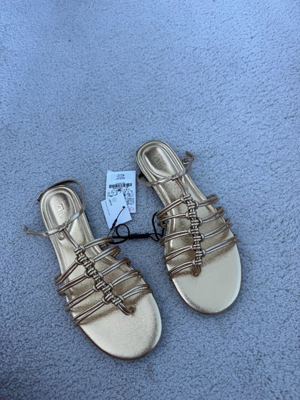 Gold strappy Zara sandals